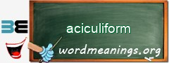 WordMeaning blackboard for aciculiform